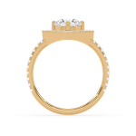 Square halo lab diamond ring Dubai