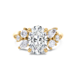 Oval diamond floral ring