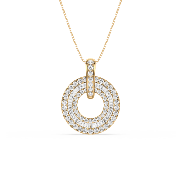 Round & Baguette diamond pendant