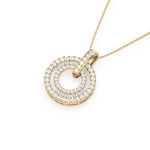 Round & Baguette diamond pendant Dubai