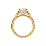 Round diamond ring with side pear diamonds Dubai