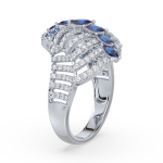Sapphire and Diamond Linear Ring Dubai
