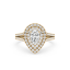 Pear Diamonds Double Halo Ring