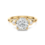 Round diamond ring with side pear diamonds